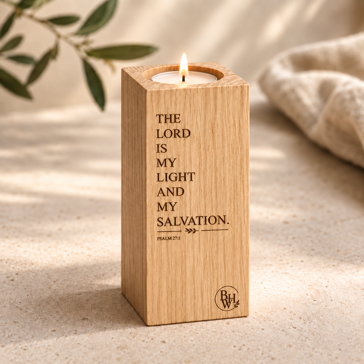 The Lord Is My Light Candle Holder (50 x 50 x 120 mm)