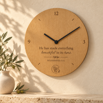 PRE-ORDER NU! In His Time Wall Clock ( 240 x 20mm)