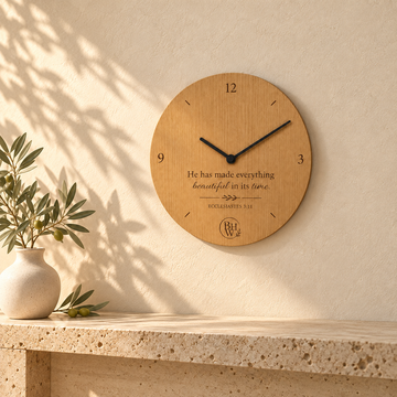 PRE-ORDER NU! In His Time Wall Clock ( 240 x 20mm)